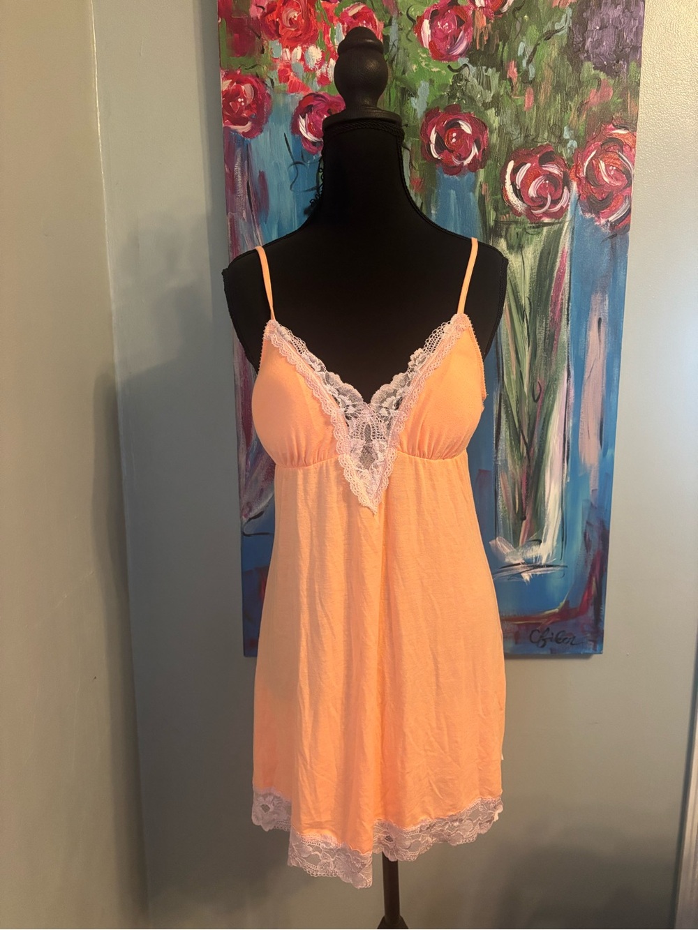 Victoria's Secret teddy nightie slip babydoll lace trim lingerie size M